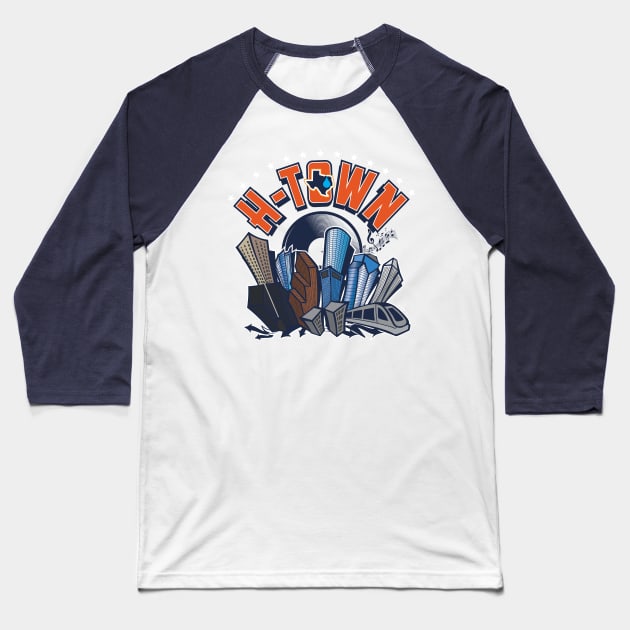 H-TOWN music Baseball T-Shirt by Jay's Tees